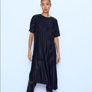 NWT Zara plated asymmetric dress size s